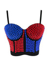 Studded Rivet Push Up Clubwear Dance Bustier Bras Top