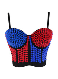 Studded Rivet Push Up Clubwear Dance Bustier Bras Top