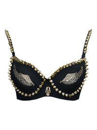 B Cup Fashion Metallic Rivets Wings Punk Clubwear Bra Top Main Image