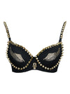 B Cup Fashion Metallic Rivets Wings Punk Clubwear Bra Top