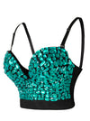 Lovely Adult Women Green Sweetheart Zipper Closure Spaghetti Straps Overbust Corset Detail View