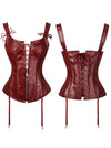 Renaissance Lace Up Vintage Boned Bustier Corset with Garters