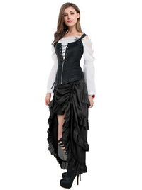 Plus Size Punk Gothic Party Gypsy Showgirl Fashion Cosplay High Low Cheap Skirt Detail View