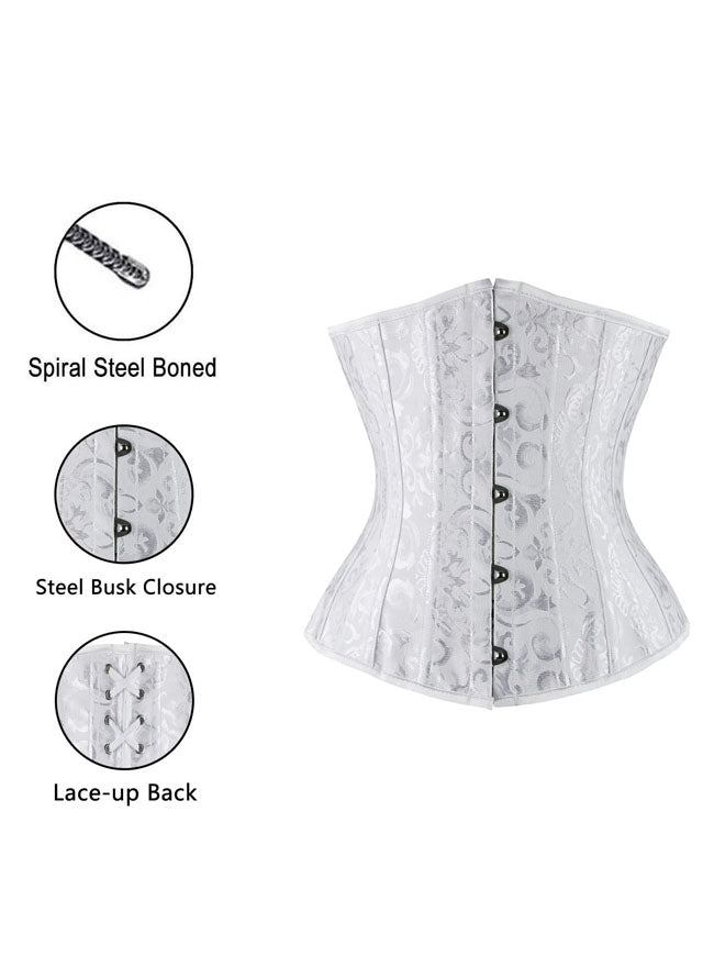 Retro Gothic Renaissance Brocade Waist Training Underbust Corset