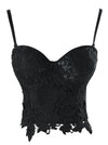 Punk Goth Floral Lace Bustier Corset Party Bralet Crop Top Main Image