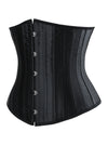 Women's Retro 26 Spiral Steel Boned Satin Halloween Underbust Waist Training Corset Black Side View