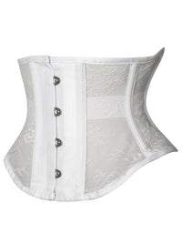 Mesh Steel Bone Waist Training White Underbust Corset Side View