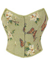 Renaissance Retro Floral Strapless Bustier Corset Crop Top Main Image