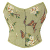 Renaissance Retro Floral Strapless Bustier Corset Crop Top