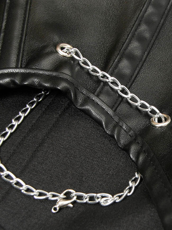 Medieval Costume Jacket Shrugs Silver Chain Detail View-1