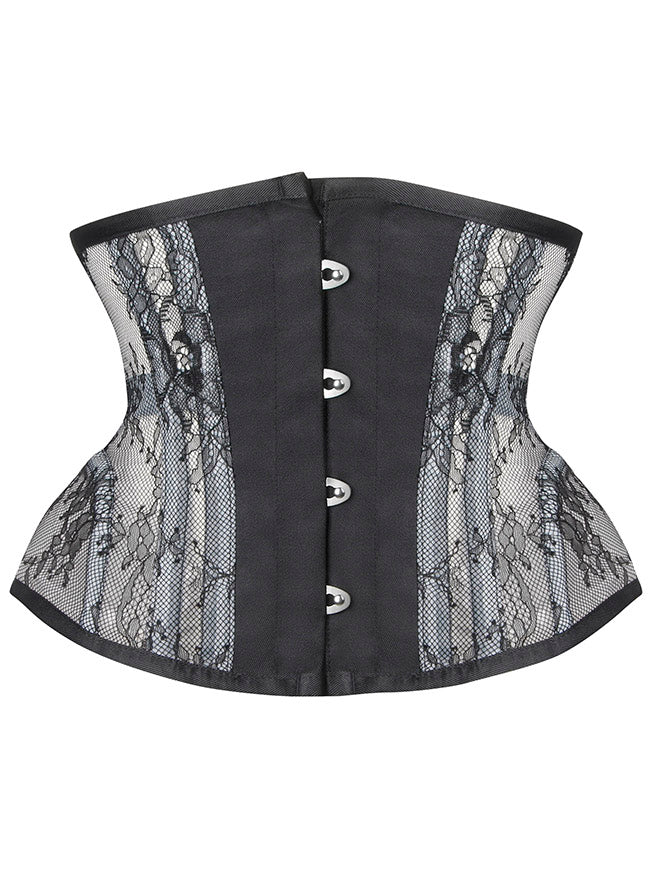 Charmian Women's Floral Lace Mesh Underbust Corset Steel Boned Waist Cincher Main Image