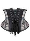 Victorian Black Mesh Lace Up Underbust Corset Waspie Back View