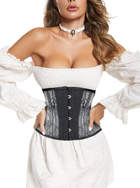 Retro 4 Buck Closure Hourglass Shape Waist Cincher Corset Model View