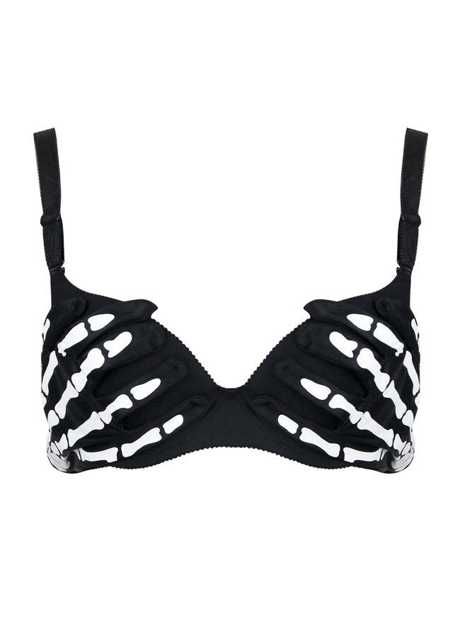 Steampunk Halloween Skull Skeleton Clubwear Party Bra Crop Top