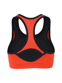 Women's High Impact Workout Yoga Running Racerback Sports Bras Orange Back View