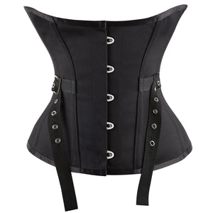 Women's Steampunk Steel Boned Waist Cincher Underbust Corset with Belt Main View