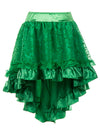 Steampunk Gothic Vintage Ruffle Floral Organza High Low Party Skirt Main Image