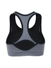 Women's High Impact Workout Yoga Running Racerback Sports Bras Gray Back View