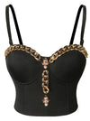 Punk Y2K Rock Bustier Chain Vest Club Party Cami Tube Crop Top