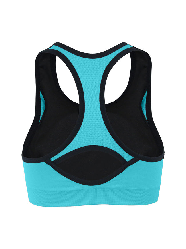 Blue Women Champion Full Support Daily Cheap Outdoor Sport Bra Back View