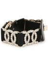 Stylish Rhinestone Elastic Alloy Buckle Waist Cincher Belt Waist Accessories