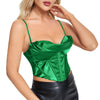 Sexy Retro Women Zipper Closure Overbust Crop Top Side View