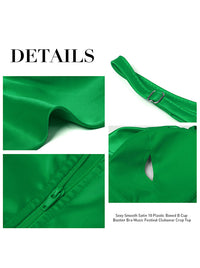 Lovely Casual Green Zipper Closure Spaghetti Straps Tank Tops Detail View