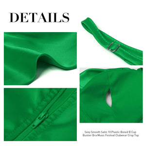 Lovely Casual Green Zipper Closure Spaghetti Straps Tank Tops Detail View