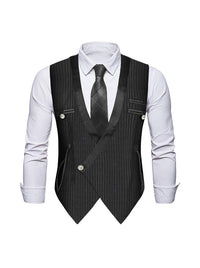 Mens Steampunk Stripe Sleeveless Waistcoat Medieval Costume