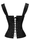 Vintage Renaissance Lace Up Bustier Corset with Garters Back View