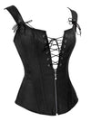 Vintage Renaissance Lace Up Bustier Corset with Garters Side View