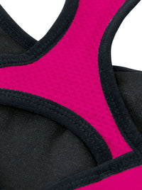 Rose Red Breathable Stretchy Workout Padded Sports Bra with Padded