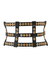 Fashion Faux Leather Metal Hole Retro Buckle Waist Cinch Belt Back View