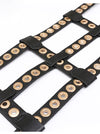 Gothic Faux Leather Metal Hole Retro Buckle Waist Cinch Belt Detail View