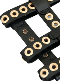 Steampunk Gothic Accessories Faux Leather Metal Hole Retro Buckle Waist Cinch Belt Detail View