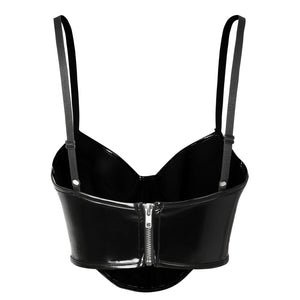 Gothic Underwire Padded Cropped Top Bustier Clubwear Crop Top Back View