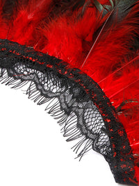 Elegant Black Natural Fur Halloween Shawl Detail View-2