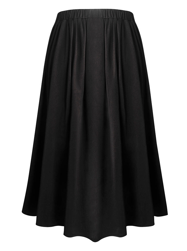 Steampunk Gothic Vintage Rockabilly High Waist Long Skirt Back View