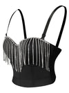 Elegant Sexy Women Black Punk Gothic Vintage Plastic Boned Bra Side View