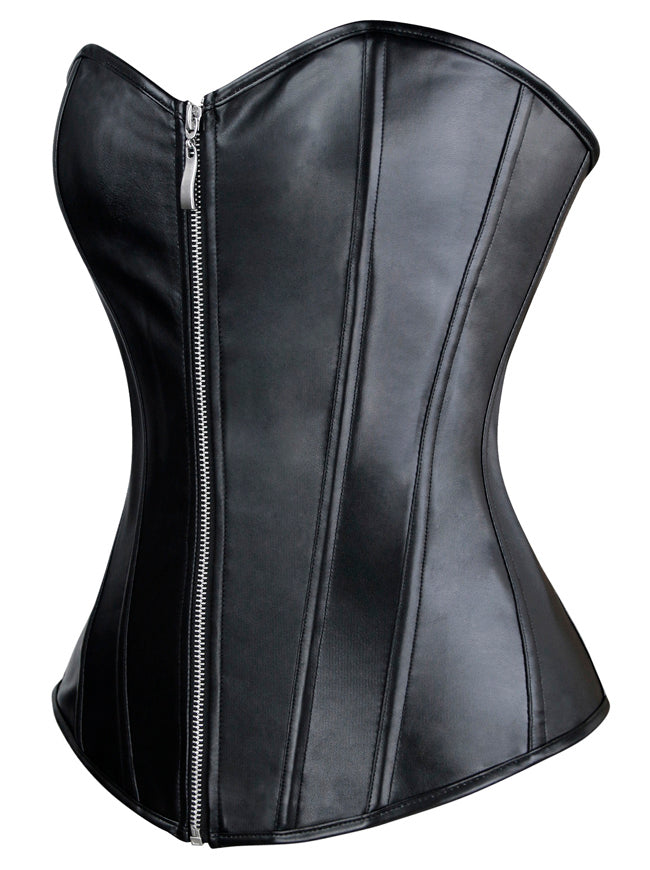 Steel Boned Distressed Faux Leather Underbust Corset Top | The Life of the  Party