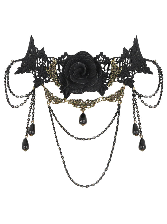 YADOCA Steampunk Accessories Sets for Women Gear Collar Choker Necklace  Gothic Steampunk Black Lace Bracelets Gloves Steam Punk Earrings Gear Eye