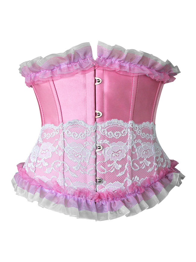 Classic satin steel-boned authentic waspie corset for tight lacing