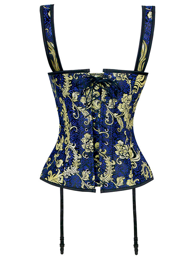 Charmian Women's Gothic Vintage Floral Renaissance Steel Boned Embroidery  Overbust Corset Top Blue Small : : Clothing & Accessories