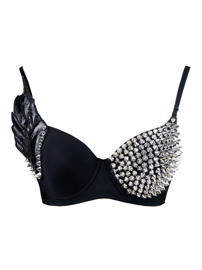 Black bra with spikes - Gem