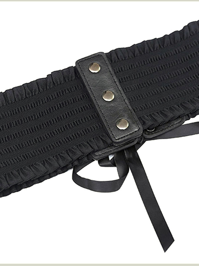 Faux Leather Waist Cincher Elastic Underbust Waspie Wide Belt – Charmian  Corset