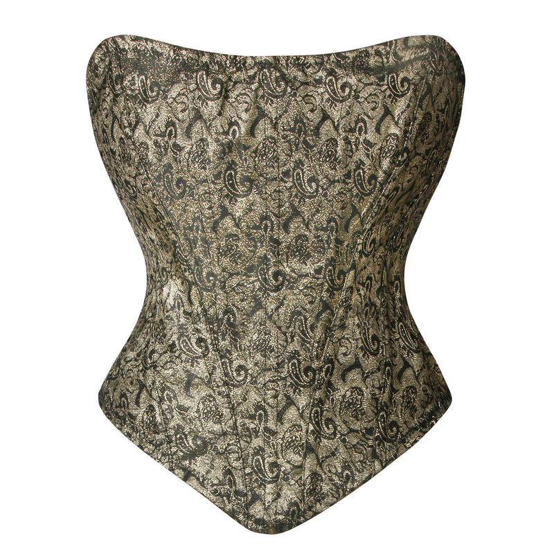 Vintage Corset for Women Asymmetrical Hem Overbust Bustier Tie Front  Lace-up Back Corset Renaissance Shapewear Top