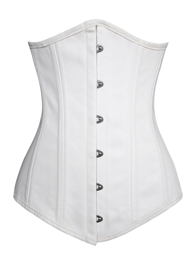 Tight Lacing White Underbust Corset in Victorian Vintage Style, Steelboned Waist  Training Cincher Corset for Under Dress, Shapewear Trainer -  Hong Kong