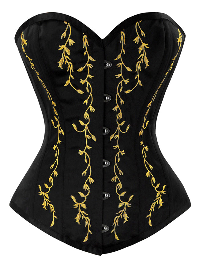 Dropship Womens Corset Sexy Lingerie Floral Lace Up Boned Overbust Bustier  Top, Gold to Sell Online at a Lower Price